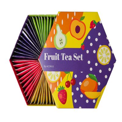 ACORUS - Fruit Luxury Tea Set - Fruit and Herbal Tea Gift Set of 6 Assorted Flavoured Teas in a Beautiful Gift Box 60 Individually Wrapped Bags Perfect for Hot or Iced Drinks