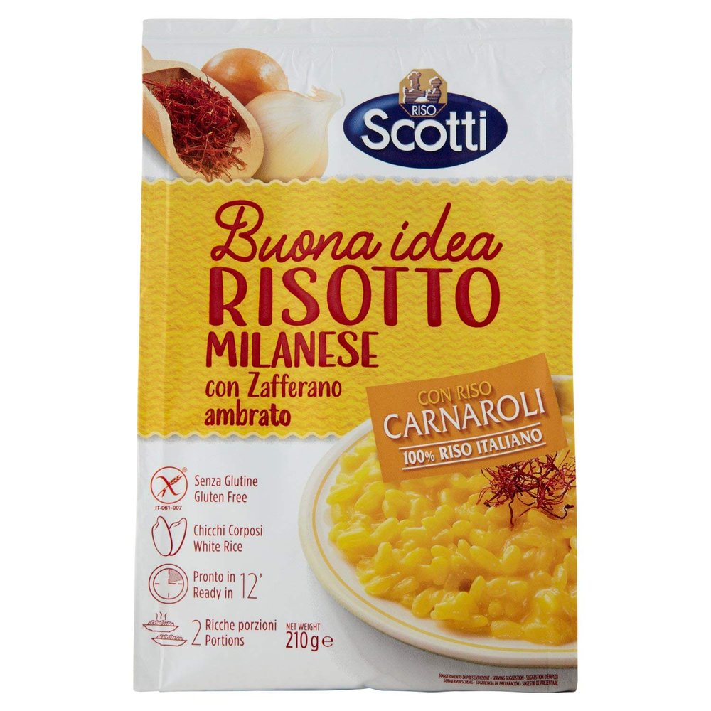 Riso Scotti - Risotto Milanese - Carnaroli rice with amber saffron gluten free - 210g