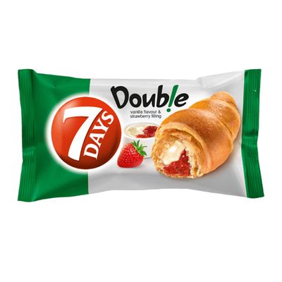 7 Days Double Croissant with Vanilla & Strawberry Filling 80g x 20 Packs