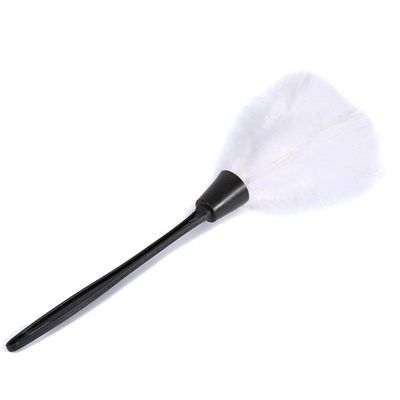 1pc Fashion Turkey Feather Duster with Black Plastic Handle Cleaning Tool White 35cm Stylish and Popular