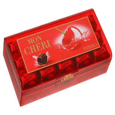 Mon Chri 30 Bouches 315g (Pack of 3) - Gift pack with 30 individually wrapped liqueur cherry pralines made from semi-dark chocolate - Put the cherry on the cake for the day!