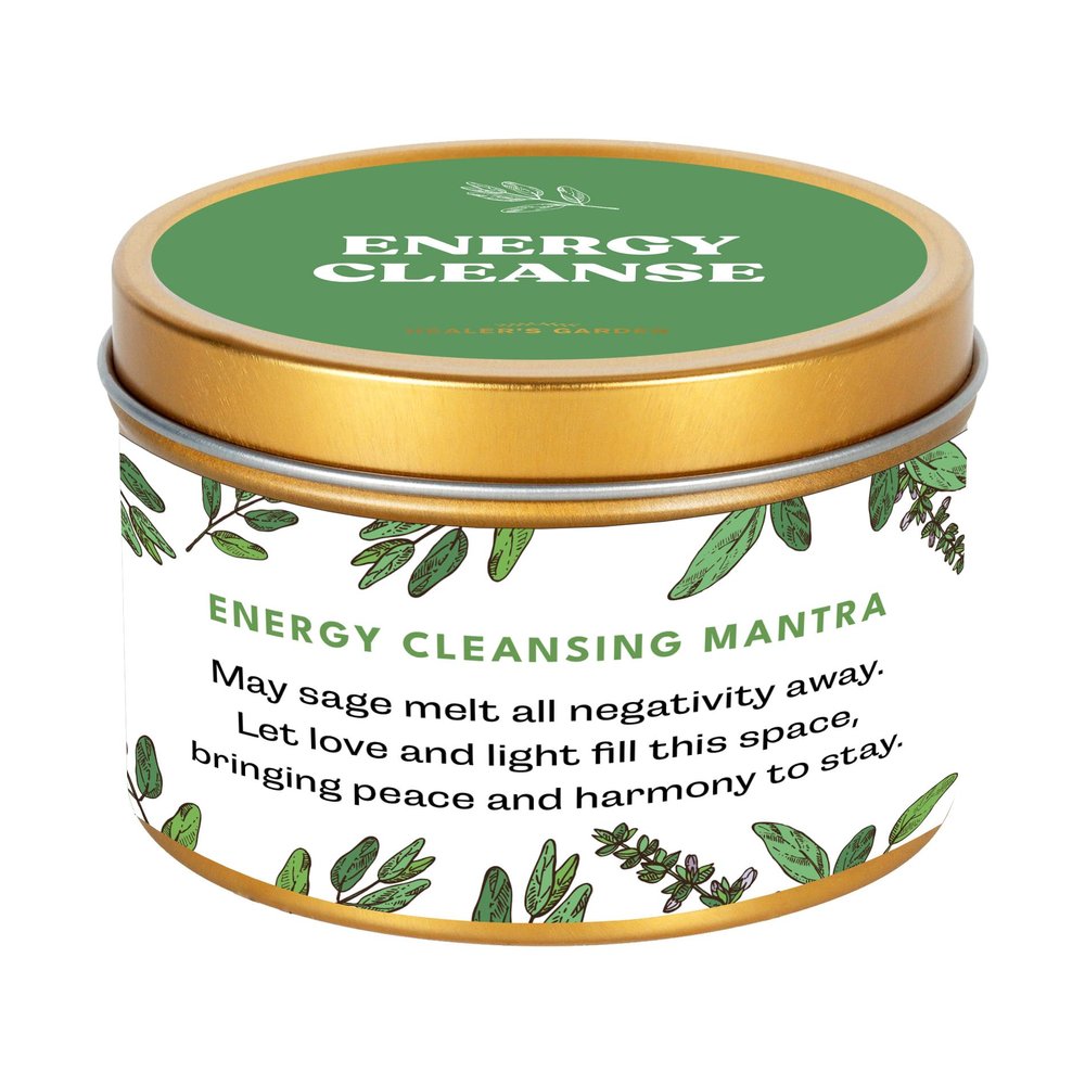 Premium Pure Sage Energy Cleansing Candle | Natural Soy Wax & Cotton Wick | Paraffin Free | 35 Hour Burn Time | House Clearing & Negativity Protection