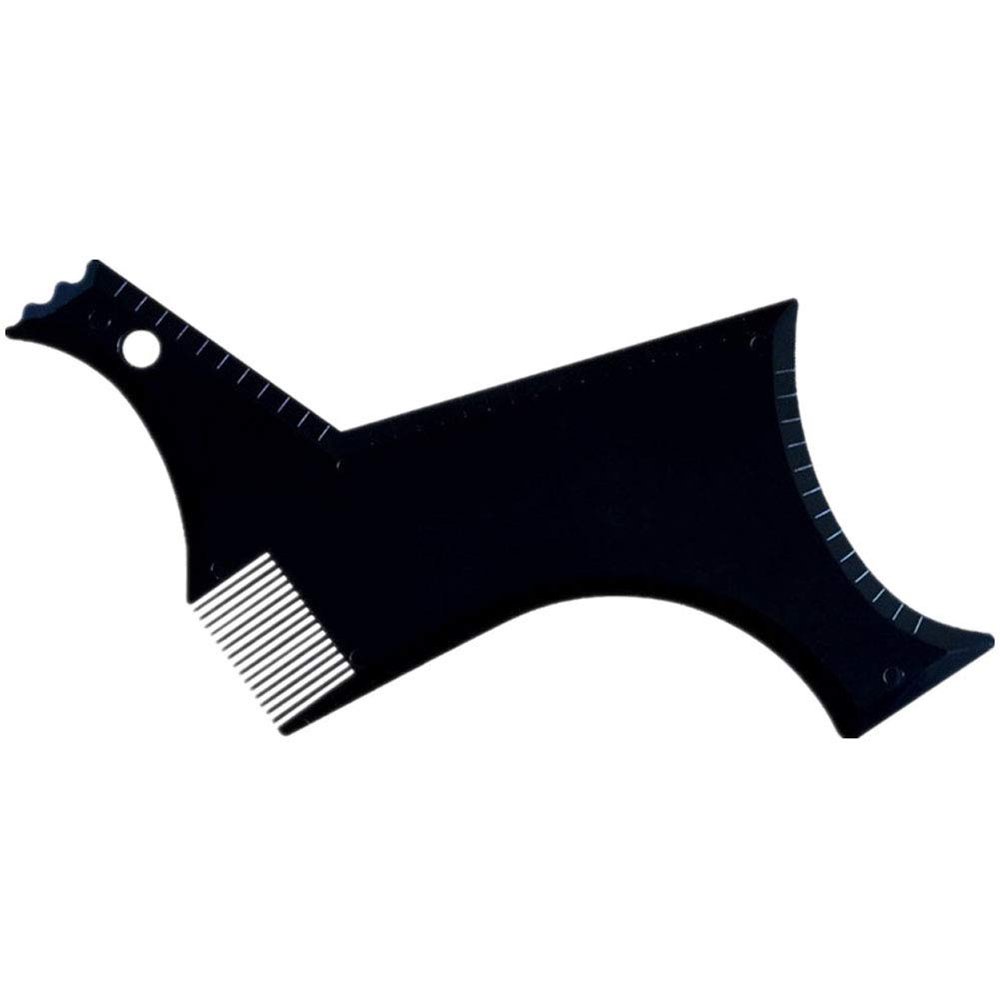 1pc Beard Shaping Tool Hair Liner Template Pro Stencil Comb Shaper for Styling with Trimmer,Razor or Clippers Perfect Gift for Male(black)
