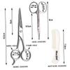 3pcs/set Beard Mustache Scissors and Comb Kit for Grooming and Trimming Facial Hair Mini Nose Scissors Portable Mustache Comb Male's Beard Care Products(silver) view 3