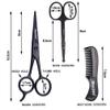 3pcs/set Beard Mustache Scissors and Comb Kit for Grooming and Trimming Facial Hair Mini Nose Scissors Portable Mustache Comb Male's Beard Care Products(black) view 2