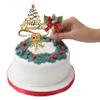 Gold Merry Christmas Cake Topper Holly Tree Snowflake Decoration Cupcake Muffin Yule Log Cupcake Toppers (3 Piece Green Holly Set) view 3