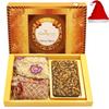 Ghasitaram Gifts Christmas Gifts Christmas Chocolates Big Box of Walnut Chocolate Bark 200 GMS, Almonds 200 GMS and Namkeen 200 GMS Pouch view 1