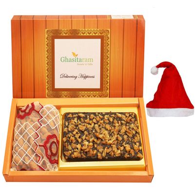 Ghasitaram Gifts Christmas Gifts Christmas Chocolates Box of Dryfruit Chocolate Bark 200 GMS and Almonds 200 GMS Pouch