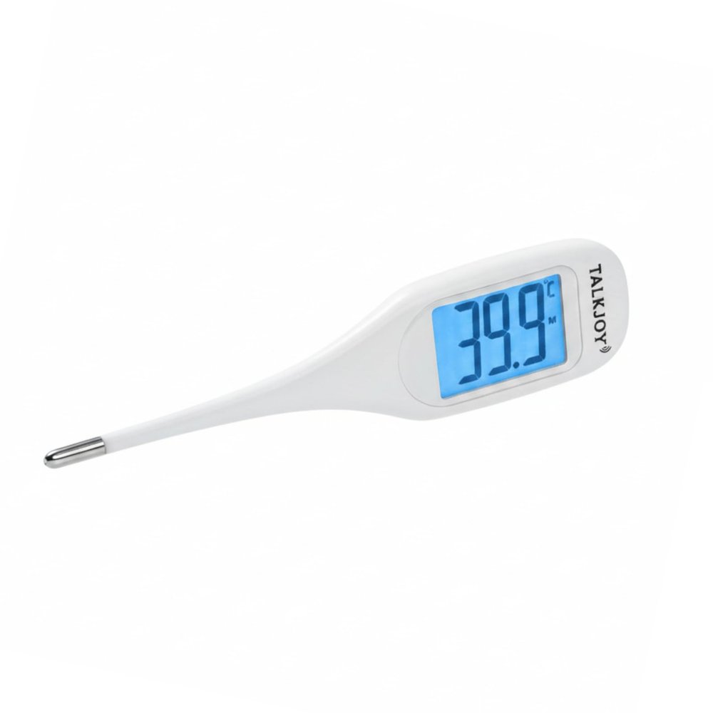 Talking Fever Thermometer, Digital Thermometer, Senior Thermometer for the Blind or those with Visual Impairment: Temperature readout & flexible tip.