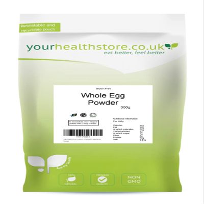 yourhealthstore Premium Whole Egg Powder 300g, Free Range, Perfect for Scrambled Eggs, No Additives, Not Irradiated, Vegetarian, Non GMO Gluten Free, 100% Pure.