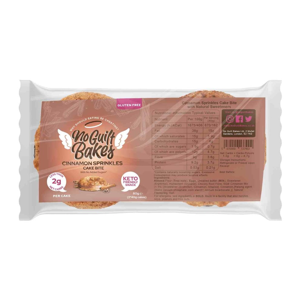Cinnamon Swirl Keto Cake Bites by No Guilt Bakes (6 Packets) | Low Carb Delight | The Classic Flavour, Reinvented for the Keto Diet