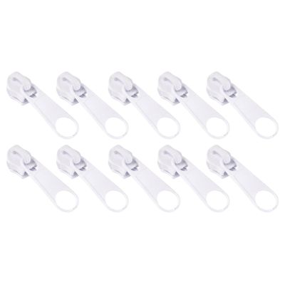 100pcs #5 Metal Zipper Slider Pulls for Coil Teeth - White