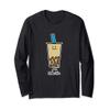 Boba Bubble Pearl Milk Tea Tapioca balls with straw Long Sleeve T-Shirt view 1