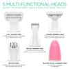 VOYOR Electric Lady Shaver Wet and Dry Rechargeable Bikini Trimmer Women Electric Razor for Women, 5-In-1 Hair Remover for Legs Armpits Bikini Cordless Waterproof Portable ES500 view 4