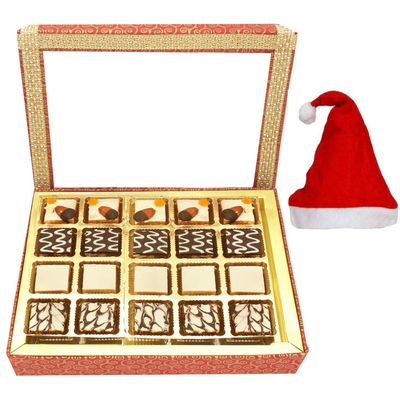 Ghasitaram Gifts Christmas Gifts - 20 pcs Assorted Choco Dryfruit Bites 500 GMS Hamper Box