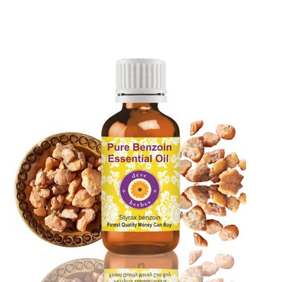 Deve Herbes Pure Benzoin Essential Oil (Styrax Benzoin) Steam Distilled Natural Therapeutic Grade 30ml (1 oz)