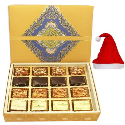 Ghasitaram Gifts Christmas Gifts - 16 pcs Assorted Bites 400 GMS SQ Box