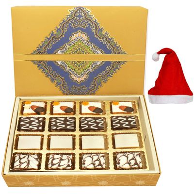 Ghasitaram Gifts Christmas Gifts - 16 pcs Assorted Choco Dryfruit Bites SQ Box 400 GMS