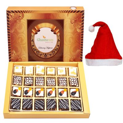 Ghasitaram Gifts Christmas Gifts - Assorted Chocolate Dryfruit Delight Sweets 24 pcs 600 GMS