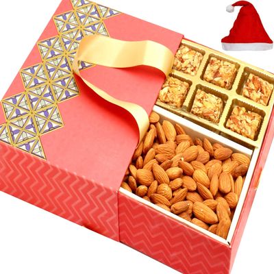Ghasitaram Gifts Christmas Gifts - 2 Part Almonds and Roasted Almond Bites Bag Box 250 GMS