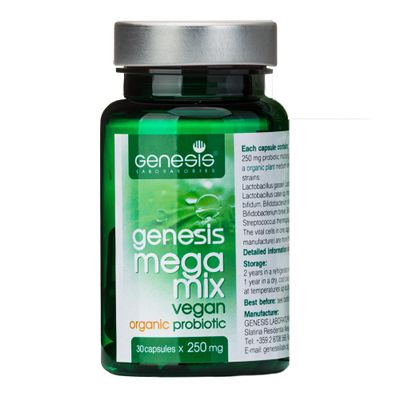 Bio Probiotic Supplement 30 Capsules with Bifidobacterium and Lactobacillus spp. 250 mg MegaMix Immune Support Acidophilus Probiotics for Digestive Health Gut Restore Probiotic