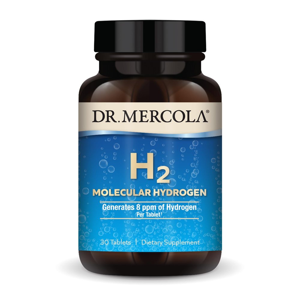 Dr. Mercola H2 Molecular Hydrogen Dietary Supplement, 30 Servings (30 Tablets), Non GMO, Gluten Free, Soy Free