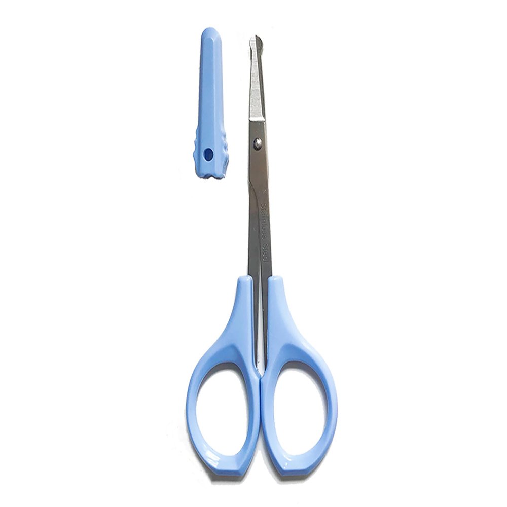 SHINING CROWN 4 Inches Premium Nose Hair Safety Scissors, Safety Blades with Rounded Tip for Trimming Kid's Nails, Facial Hair, Ear Hair, Eyebrow