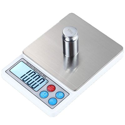 LHHL 0.01g/3kg Digital Kitchen Scale Lab Electronic Balance High Precision For Jewelry Gold Home School With LCD Peeling Zero Count Function (Color : White, Size : 600g/0.01g)