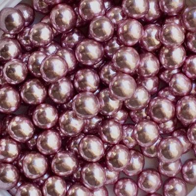 Pearlised Metallic Pink / Rose Pearls Balls 6mm, Edible Sugar Cake Sprinkles Decoration (100g)