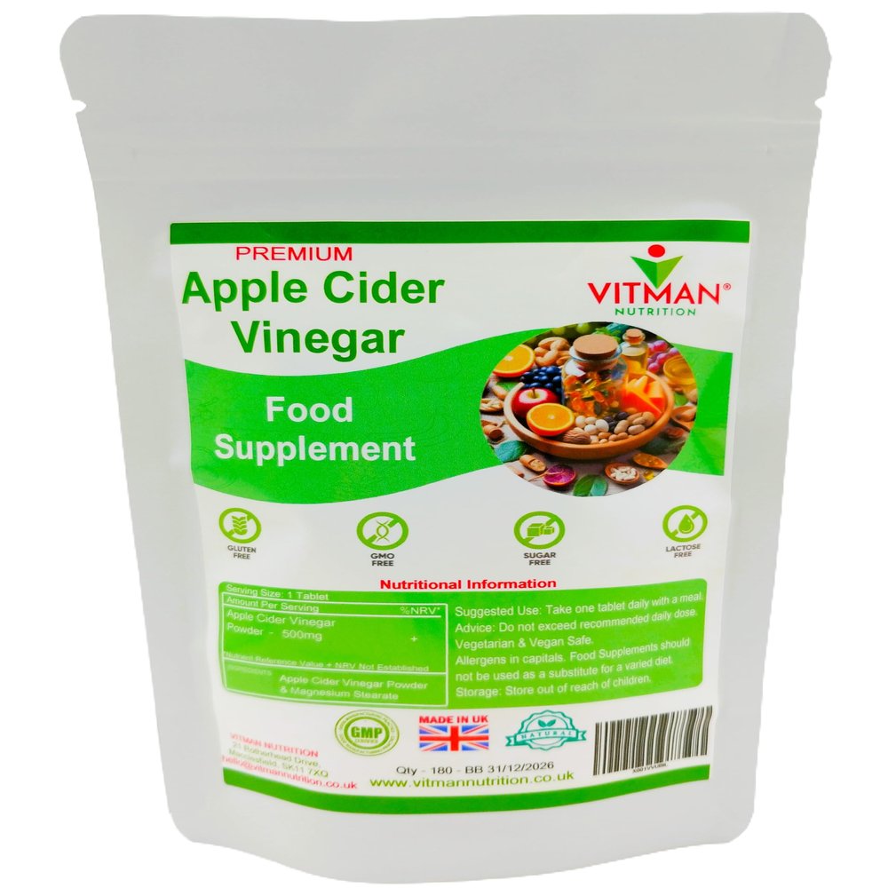 Apple Cider Vinegar Tablets - High Strength - 1000mg Supplement per Serving, 90 Natural Vegan Safe Tablets, Made from UK Grown Apples with The Mother, Keto Diet