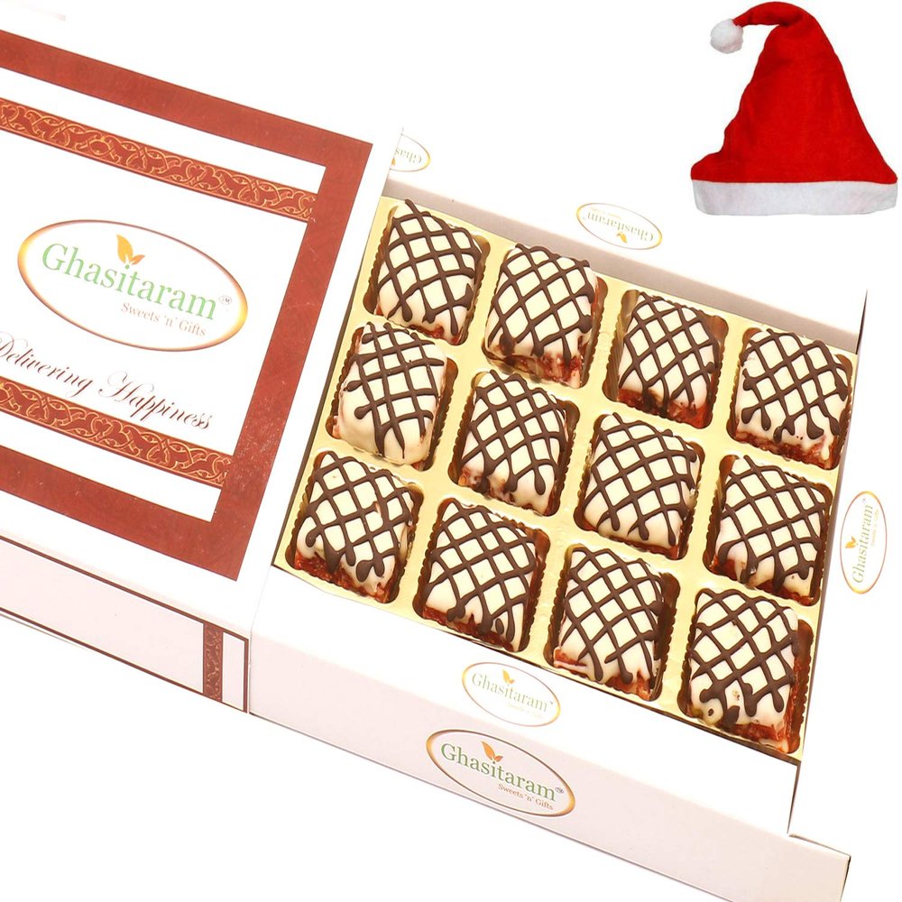Ghasitaram Gifts Christmas Gifts - Anjeer Chocolate Bites in White Box
