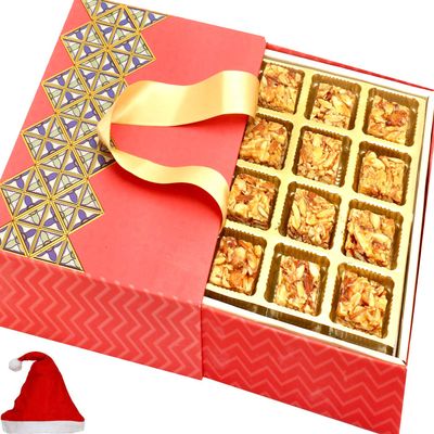 Ghasitaram Gifts Christmas Gifts - 2 Part 12 Pcs Roasted Almond Bites Bag Box