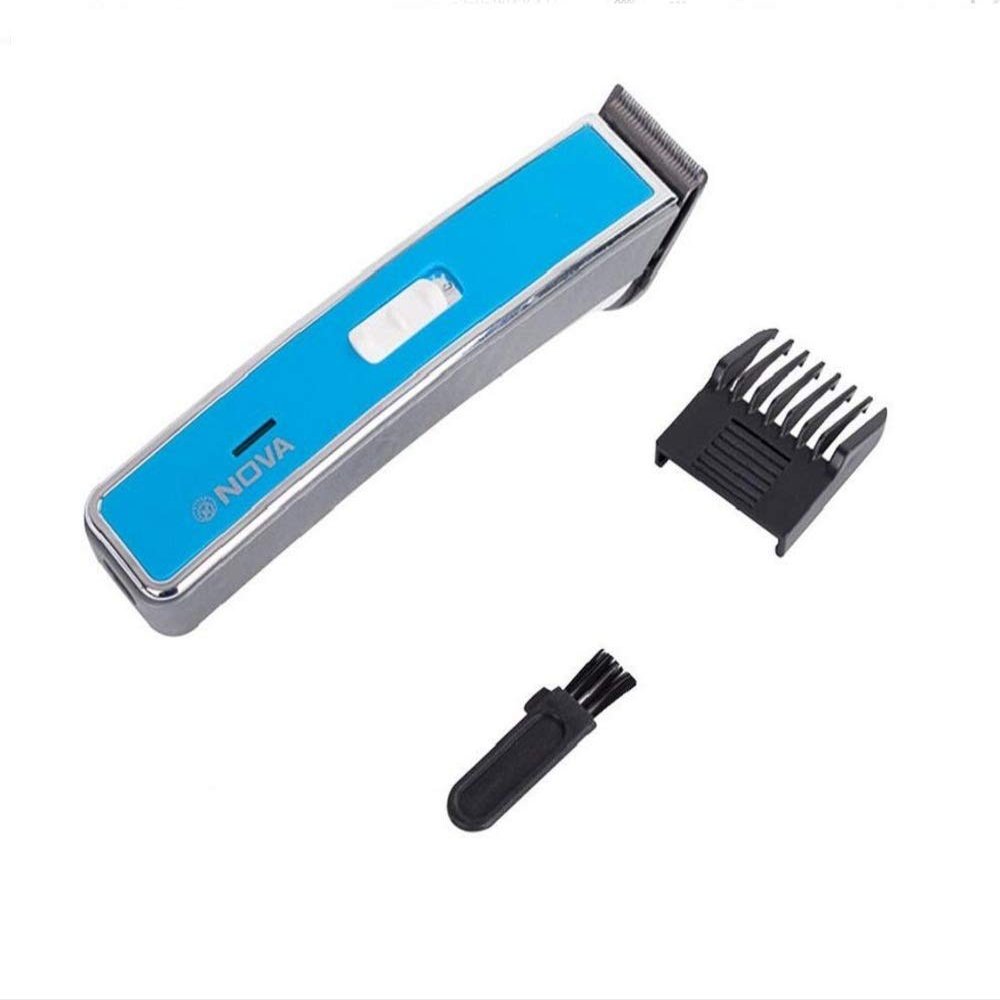 Nova Rechargeable Electric Push-and-Cut Shaver (Silver-Blue)