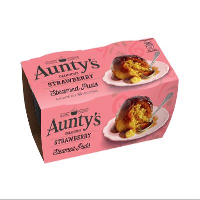 Aunty's Strawberry Steamed Puddings 6X (2x95g)