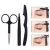 3PCS Eyebrow Grooming Set Stainless Steel Tweezers Scissors Razor Kit With Matte Finish Eyebrow Shaping Kit Trimming Tools For Men And Female(Black) view 4