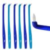 6 x Slim Interspace Toothbrush, Blue Brushes for Orthodontic Braces & Bridges view 1