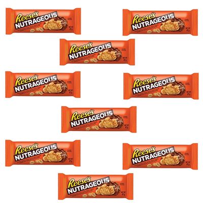Reese's NUTRAGEOUS NUTCHOCOLATE Bars Full Box 9 x 47g Original Fresh Stock