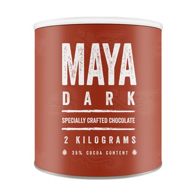 Maya Drinks Dark Hot Chocolate Cocoa Powder - Home, Cafe, Business Shop (Vegan, Gluten Free, No GMO's) (2KG Resealable Tub)