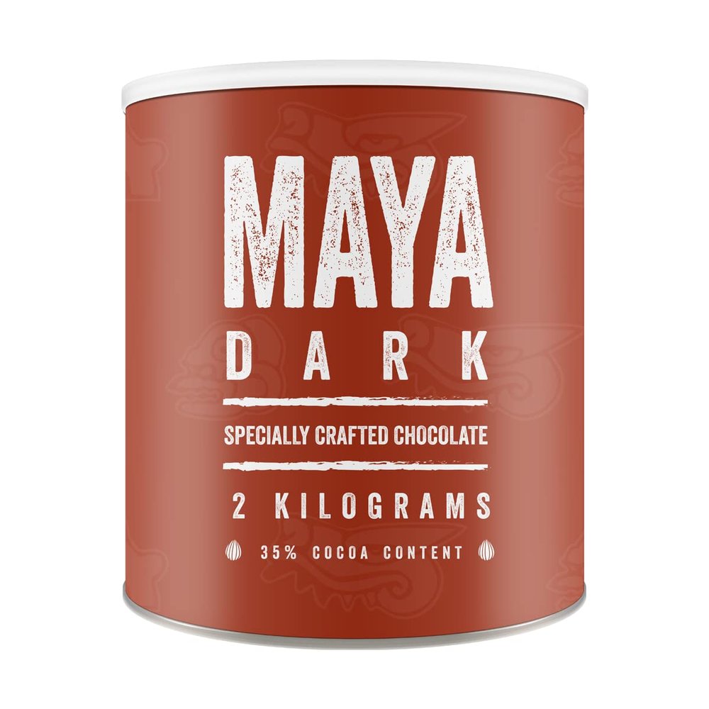 Maya Drinks Dark Hot Chocolate Cocoa Powder - Home, Cafe, Business Shop (Vegan, Gluten Free, No GMO's) (2KG Resealable Tub)