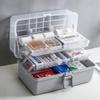 Medical Storage Box, GODNECE 3-Layer Household Portable Medicine Box First Aid Kit view 2