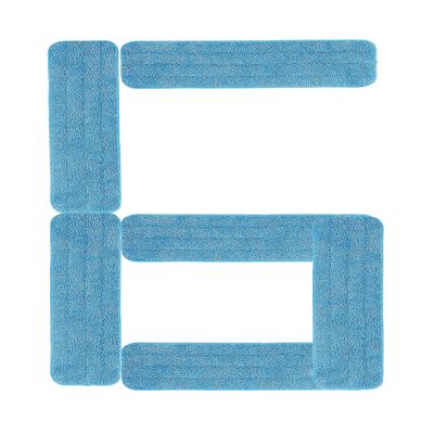 sky-w Microfiber Cleaning Replacement Mop Pads, Suitable for Spray Mop and Terrace Mop. (Blue, Pack of 6)