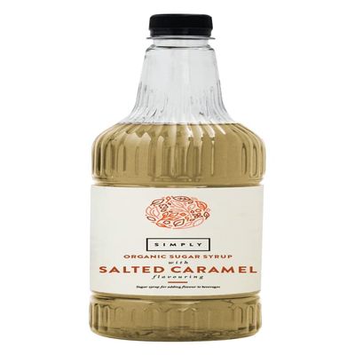 Simply Organic Salted Caramel Syrup, Vegan & Nut Free Natural Flavoured Syrup for Coffee, Cocktails & Baking (1 Litre)