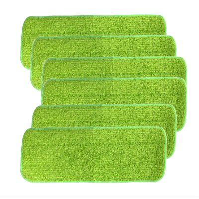 sky-w Microfiber Cleaning Replacement Mop Pads, Suitable for Spray Mop and Terrace Mop. (Green, Pack of 6)