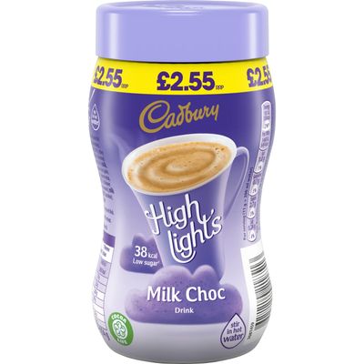 Cadbury Highlights Instant Hot Chocolate Cocoa Powder, 154 g