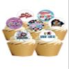 24 Precut Round The Fifties 1950's Retro Party Themed Edible Wafer paper Cake Toppers view 1
