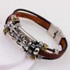 AchidistviQ Men's Vintage Punk Faux Leather Bracelet Dragon Head Charm Multilayer Bangle view 1