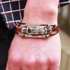 AchidistviQ Men's Vintage Punk Faux Leather Bracelet Dragon Head Charm Multilayer Bangle view 4
