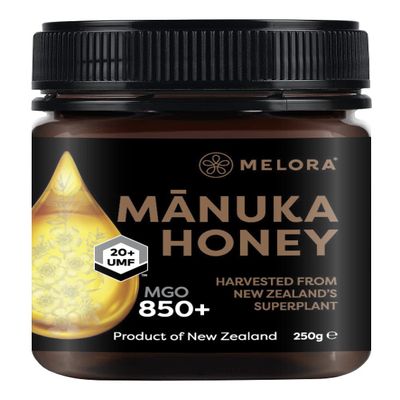 Melora Genuine Manuka Honey - 850 MGO, 250g - 20+ UMF - 100% Pure & Traceable High Strength Manuka from New Zealand