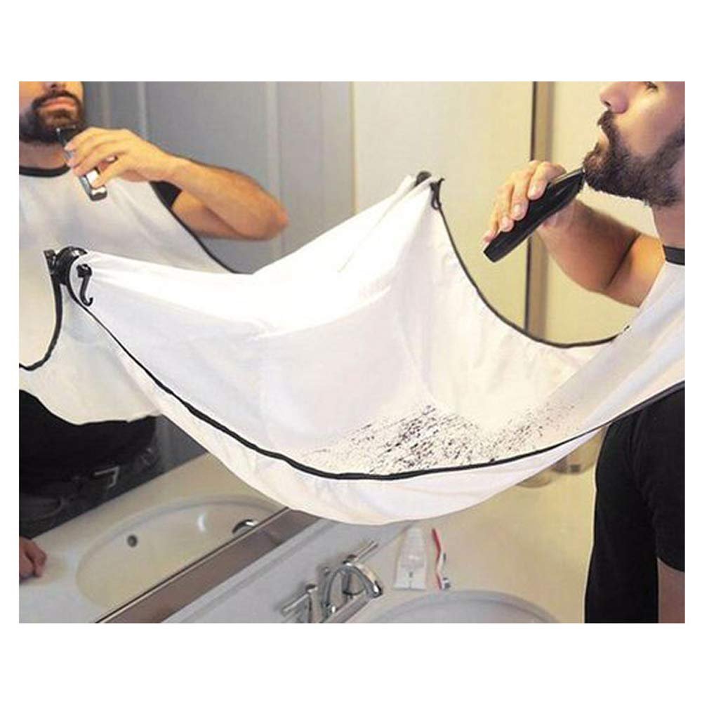 VOANZO 2PCS Beard Catcher for Beard Hair Shaving and Trimming, Cape Apron with Suction Cups Beard Shaping Tool and Beard Scissors