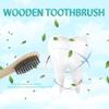 Bamboo Toothbrushes, Charcoal Bamboo Toothbrushes Medium to Soft Fibre Bristle Biodegradable Family Pack of 10, Eco Friendly BPA Free Natural Wooden Handle Toothbrush for Adults/Children view 3